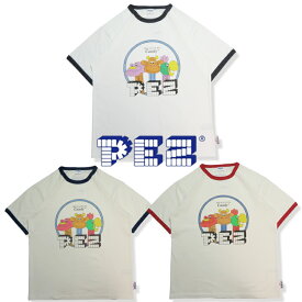 【父の日GIFT】【30％OFF】【SALE】【PEZ 06-27】PEZプリントリンガー半袖Tシャツ2023年 新作 PEZ トップス メンズ レディース Tシャツ バックプリント ビッグサイズ リンガーTシャツ PEZプリント お菓子 パッケージ ペッツ キャラクタープリント 7bridge