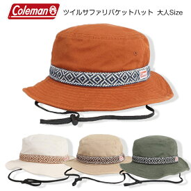 【父の日GIFT】【Coleman 04-26】ツイルサファリバケットハット新作 コールマン キャップ ハット 帽子 無地 メンズ レディース サファリハット バケットハット 綿 吸水速乾 UVカット トレンドアイテム キャンプハット アウトドアハット 7bridge 正規品 ブランドHAT