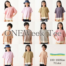 【30%OFF】【SALE】【SEVEN BRIDGE 05-10】HAPPY ONE WEEK Tシャツ キッズ Tシャツ 男の子 女の子 ボーイズ ガールズ ロゴ 半袖 ジュニア 子供服 綿100% 100 110 120 130 140 150 160 cm 7bridge セール sale 在庫処分