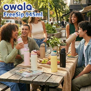 owala �I���� FreeSip 945ml �t���[�V�b�v 32oz 3�d�X�e�����X�\���ۗ̕�{�g�� �X�g���[�ƒ����݂̓����擾��2WAY�d�l �������{�g�� �A�����J���{�g�������{�ď㗤 �X�g���[����