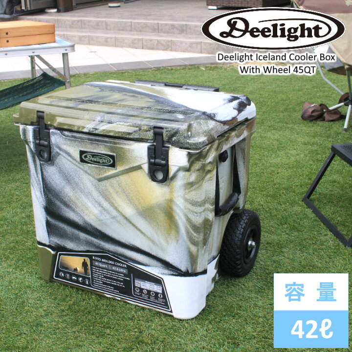 楽天市場 あす楽 Deelight ディーライト キャスター付きクーラーボックス 42リットル Iceland Cooler Box ホイール付 45qt ホイール付きクーラーボックス 車輪付き おしゃれ かっこいい ハードクーラーボックス アイスボックス 送料無料 P変 7dials楽天市場支店