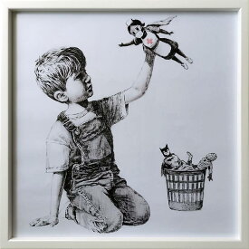 【あす楽】 Banksy/バンクシー Game Changer ゲームチェンジャー アート パネル 壁掛けアート 近代アート 木製フレーム ウォールアート インテリア W530mm×H530mm×D30mm【P変】