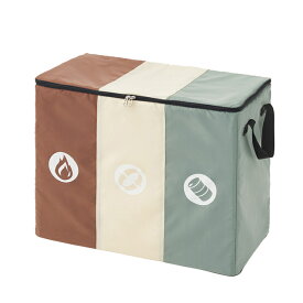 LOGOS/ロゴス 分別できるフォールディングダストBOX ダストボックス3分別 ゴミ箱 ごみ箱 3つのゴミ袋がセットできてらくらく分別！たためるダストボックス