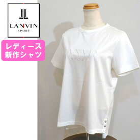 【2025春夏】 ランバン レディース 半袖 シャツ Tシャツ 丸首 日本製ロゴ刺繍 白 VG5SHS64L ゴルフウェア LANVIN SPORT 送料無料