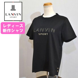 【2025春夏】 ランバン レディース 半袖 シャツ Tシャツ 丸首 日本製 ロゴ刺繍 黒 VG5SHS64L ゴルフウェア LANVIN SPORT 送料無料