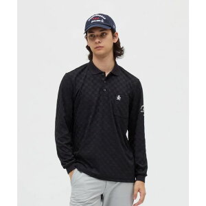 【2025-26秋冬】マンシングウェア メンズ 長袖 ポロシャツ ジャガード 胸ポケット ストレッチ UVカット MG5FLS81M 3Lサイズ有 ゴルフウェア