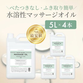 水溶性マッサージオイル 無香 5L 4本セット 20L 業務用 ボディオイル 業務用オイル 水溶性オイル 大容量 無香料 拭き取り 簡単 全身 ボディ メンズエステ 韓国 マッサージ