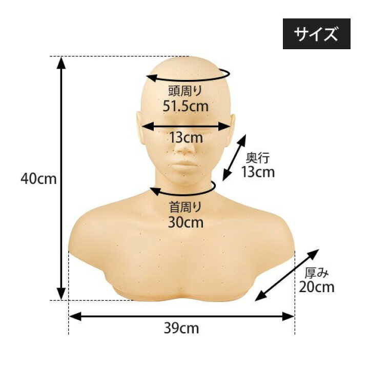 楽天市場】練習用 マネキン デコルテ 土台 幅38×高さ40×奥行20cm 