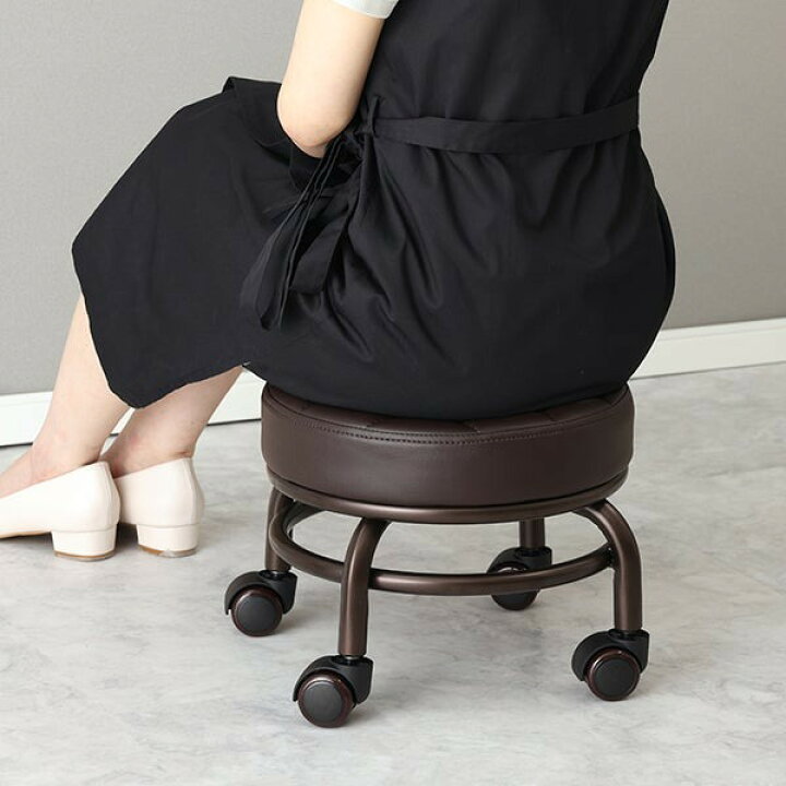 楽天市場】ロースツール キルティング キャスター付き 椅子 高さ27cm 