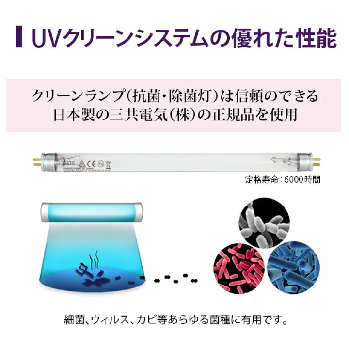 楽天市場】UV クリーンシステム 紫外線 消毒器 ランプ WUV-710 高さ23 
