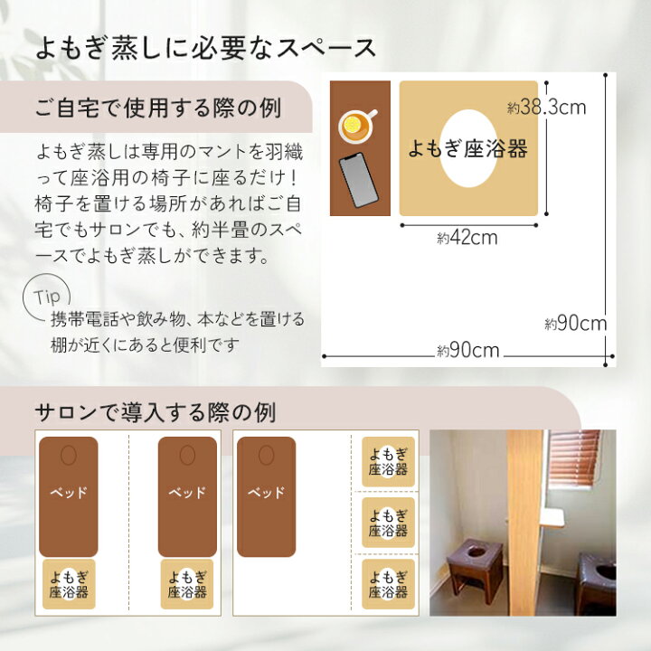 楽天市場】よもぎ蒸し セット 6点 角型椅子 クッション シート100枚 IH 