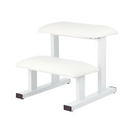 オットマン 足置き台 フットレスト pratique 2ステージ ホワイト 幅43×奥行42×高さ40cm 足置き PVCレザ…