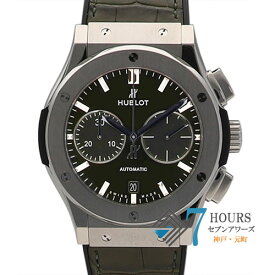 【112054】HUBLOT ウブロ 521.NX.8970.LR クラシック・フュージョン クロノグラフ グリーンダイヤル TI/レザー/（クロコ） 自動巻き ギャランティーカード 純正ボックス 腕時計 時計 WATCH メンズ 男性 男 紳士【中古】