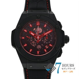 【113977】HUBLOT ウブロ 701.CI.1123.GR キングパワー ウニコ レッドマジック ブラックダイヤル CE/ラバー/レザー（クロコ） 自動巻き ギャランティーカード 純正ボックス 腕時計 時計 WATCH メンズ 男性 男 紳士【中古】