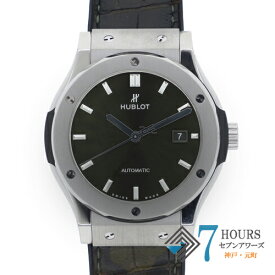 【115651】HUBLOT ウブロ 542.NX.8970.LR クラシックフュージョン グリーンダイヤル TI/ラバー/レザー（クロコ） 自動巻き 保証書 純正ボックス 腕時計 時計 WATCH メンズ 男性 男 紳士【中古】