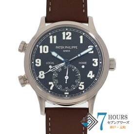 【119059】PATEK PHILIPPE パテックフィリップ 5524G-001 カラトラバ パイロット トラベルタイム ブルーダイヤル WG/レザー 自動巻き 純正ボックス 腕時計 時計 WATCH メンズ 男性 男 紳士【中古】