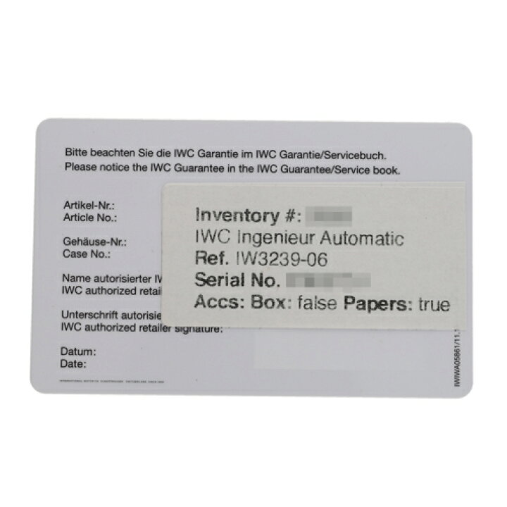 楽天市場】【121771】IWC インターナショナルウォッチカンパニー  