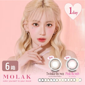 【最大1000円OFFクーポン＆エントリーでP5倍】【3,520円OFFクーポン】 モラク MOLAK 1DAY 6箱セット (1箱10枚) 宮脇咲良 カラコン ワンデー UVカット LESSERAFIM 度あり 度なし 1日使い捨て カラーコンタクト フチあり フチなし 14.2mm 色素薄い系 高含水