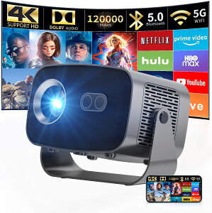 �y���Ԃł��͂�����z�v���W�F�N�^�[ ���^ �ƒ�p �V�䓊�e Android13���� 26000LM 4K�Ή� �É� ���掿 5GWiFi6 Bluetooth5.2 ��`�␳ �Z�œ_ �Y�[���@�\ Netflix YouTube���� �e���r���� �z�[���V�A�^�[ 