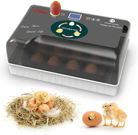 自動孵卵器 インキュベーター 鳥類専用 ふ卵器 自動転卵 孵化器 大容量 自動温度制御 鶏 にわとり ウズラ あひる 鴨 24個入卵 ヒヨコ生まれ
