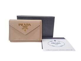 プラダ PRADA SAFFIANO CUIR サフィアーノレザー コンパクト財布 1MH021 【中古】Aランク