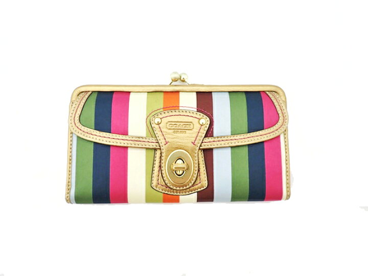楽天市場】COACH コーチ Turn Lock ターンロック Multi colored Stripe 
