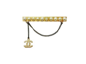 CHANEL シャネル Vintage ヴィンテージ COCO ココマーク Fake Pearl フェイクパール Brooch ブローチ 【中古】Bランク