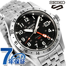 セイコー5 スポーツ フィールド GMT スポーツ スタイル 自動巻き 腕時計 ブランド メンズ Seiko 5 Sports SBSC011 アナログ ブラック 黒 日本製 父の日 プレゼント 実用的