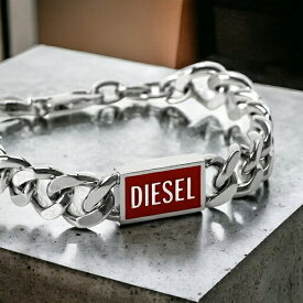 ディーゼル ブレスレット DIESEL ステンレススチール メンズ レディース DX1371040 シルバー レッド アクセサリー ギフト 父の日 プレゼント 実用的