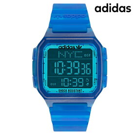 ＼25日限定★先着2000円OFFクーポンにさらに+3倍／ アディダス DIGITAL ONE GMT クオーツ 腕時計 ブランド メンズ レディース adidas AOST22047 デジタル ブルー クリアブルー 父の日 プレゼント 実用的