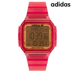 ＼先着2000円OFFクーポンにさらにポイントUP／ アディダス DIGITAL ONE GMT クオーツ 腕時計 ブランド メンズ レディース adidas AOST22052 デジタル オレンジ クリアピンク 父の日 プレゼント 実用的