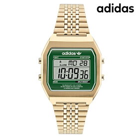 アディダス DIGITAL TWO クオーツ 腕時計 ブランド メンズ レディース adidas AOST22071 デジタル グリーン ゴールド 父の日 プレゼント 実用的