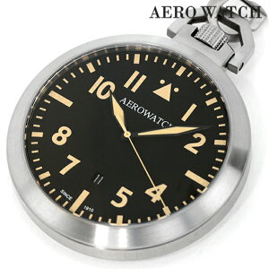 アエロウォッチ クォーツ 電池式 懐中時計 ブランド メンズ レディース AEROWATCH 42829-AA06 アナログ ブラック 黒 スイス製