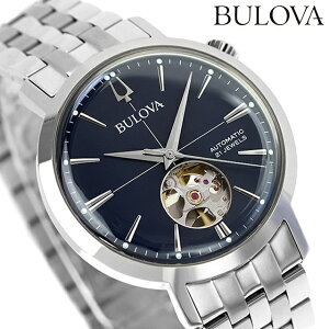 【トートバック付】ブローバ クラシック エアロジェット 自動巻き 腕時計 ブランド メンズ オープンハート BULOVA 96A320 アナログ ネイビー おしゃれ 防水 プレゼント 男性 実用的