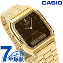 ＼さらに+4倍★今だけ!!／ カシオ チープカシオ CASIO クォーツ 電池式 AQ-230GA-5AMQY クラシック ユニセックス チプカシ 腕時計 ブランド カシオ casio アナデジ ブラウン ゴールド おしゃれ 防水 かわいい プレゼント 実用的
