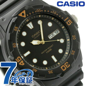カシオ 腕時計 チープカシオ デイデイト 海外モデル オールブラック×オレンジ CASIO MRW-200H-1EVDF チプカシ 時計 プレゼント ギフト