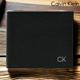 カルバンクライン 二つ折り財布 メンズ ブランド CALVIN KLEIN Billfold With Coin Pocket 革 レザーウォレット 小銭入れあり レザー 31CK130008 ブラック 財布