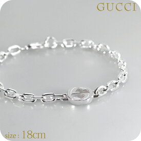 グッチ ブレスレット メンズ ブランド GUCCI インターロッキング チェーン 796351-J8400-8106-18 シルバー アクセサリー