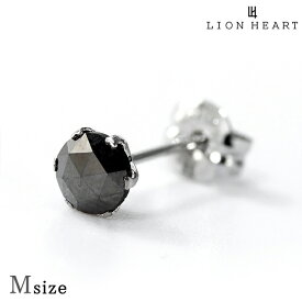 ＼スーパーSALE限定★さらに2000円OFFクーポン／ ライオンハート ピアス メンズ レディース ブランド LION HEART プラチナ900 スタッド ブラックダイヤモンド 片耳用 04E12PS/M ブラック シルバー アクセサリー 父の日 プレゼント 実用的