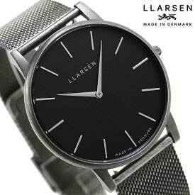エルラーセン オキシダイジングコレクション オリバー 39mm クオーツ LL147OBOM 腕時計 メンズ レディース ブラック×グレー LLARSEN 記念品 ギフト 父の日 プレゼント 実用的
