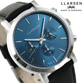 エルラーセン ノラ 42mm クオーツ LL149SDIK クロノグラフ 腕時計 メンズ ブルー×ブラック LLARSEN 記念品 ギフト 父の日 プレゼント 実用的