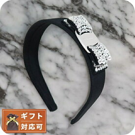 フェラガモ FERRAGAMO カチューシャ レディース 342758-524893 VARA ヴァラ リボン BLACK ブラック クリスタル
