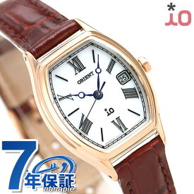 オリエント イオ ナチュラル＆プレーン RN-WG0014S トノー カレンダー 腕時計 レディース ホワイト×ワインレッド iO