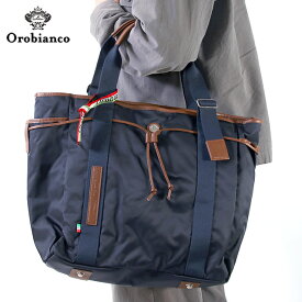 オロビアンコ トートバッグ メンズ ブランド Orobianco ARINNA ビジネスバッグ ナイロン レザー ARINNA-BL ネイビー バッグ