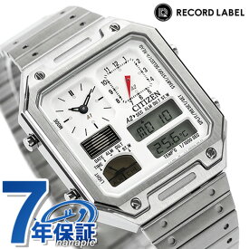 シチズン コレクション レコードレーベル サーモセンサー クオーツ 腕時計 メンズ 流通限定モデル クロノグラフ CITIZEN RECORD LABEL JG2120-65A アナデジ ホワイト 白 記念品 ギフト 父の日 プレゼント 実用的