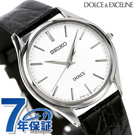 SEIKO ドルチェ クオーツ メンズ SACM171 DOLCE＆EXCELINE 腕時計 シルバー×ブラック レザーベルト 記念品 ギフト 父の日 プレゼント 実用的