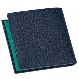 ブルガリ 二つ折り財布 メンズ ブランド BVLGARI レザー 288275 BL ME ブルー/ターコイズ