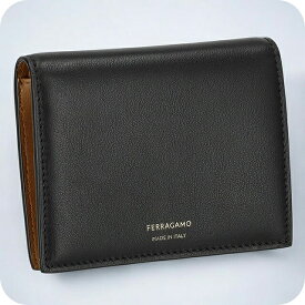フェラガモ 二つ折り財布 レディース ブランド Ferragamo 220699CALF NE NC 775 326 ブラック/ブラウン
