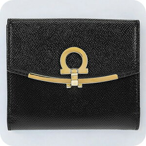フェラガモ 二つ折り財布 レディース ブランド Ferragamo 22C877PEBBLE NER 673 998 ブラック