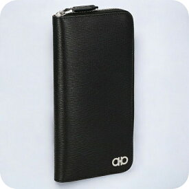 フェラガモ 長財布 メンズ ブランド Ferragamo 661074PEBBLE NE RD 753 632 ブラック/レッド